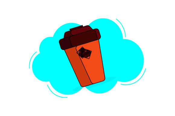 Coffee Cup Brown Cloud Style Graphics Freebies