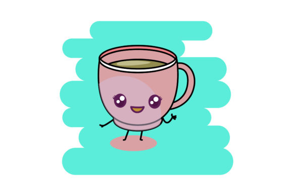 Coffee Cup Cartoon Kawaii Clipart: Graphics & Icons for Local Business