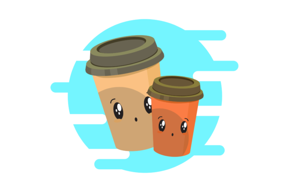 Coffee Cup Cold Kawaii Circle Clipart