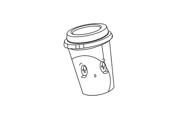 Coffee Cup Cold Kawaii Outline Graphics Freebies