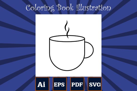 Coffee Cup Coloring Book Icon Graphics and Coloring Pages Amp