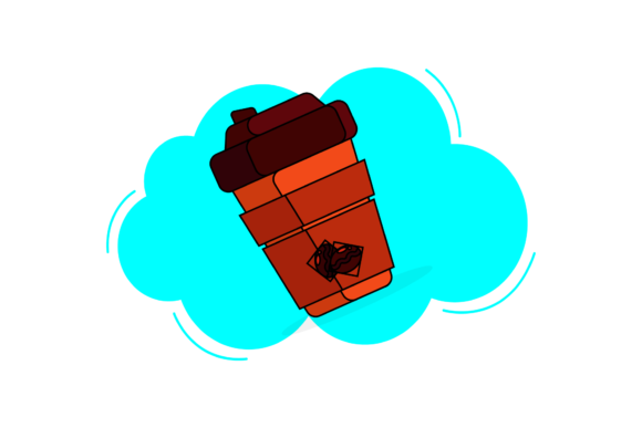 Coffee Drink Cup Cloud Style Graphics and Icons