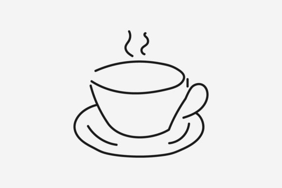 Coffee Shop Logo or Coffee Cup Line Art