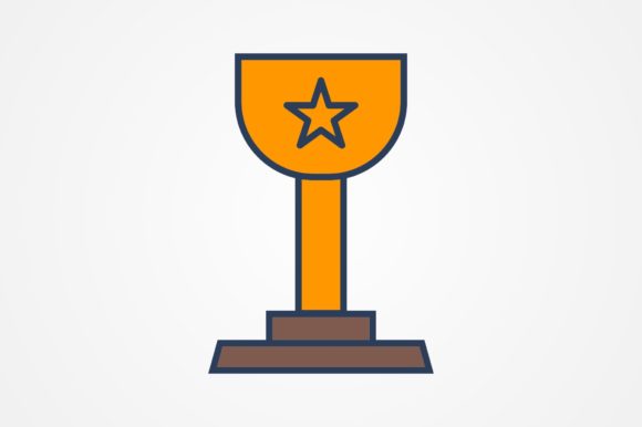 Cup Trophy Line Filled Icon: Graphics and Icons for Real Publishing