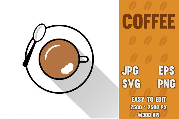 Flat Cup of Coffee Illustration Graphics and Crafts