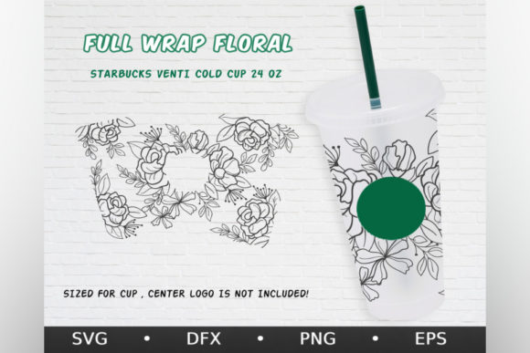 Florals Designs, Venti Cold Cup 24 Oz