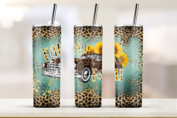 Happy Fall 20oz Skinny Tumbler: Graphics & Print Templates