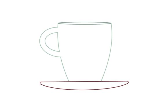 Kitchen Cup Color Line Icon Graphics