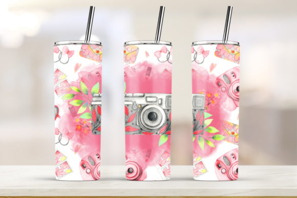 Photographer Camera 20oz Skinny Tumbler: Graphics & Print Templates
