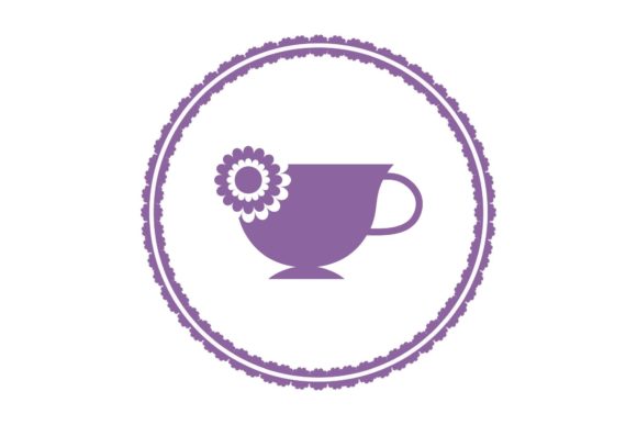 Purple Flower Cup Design: Graphics and Icons for Halloween