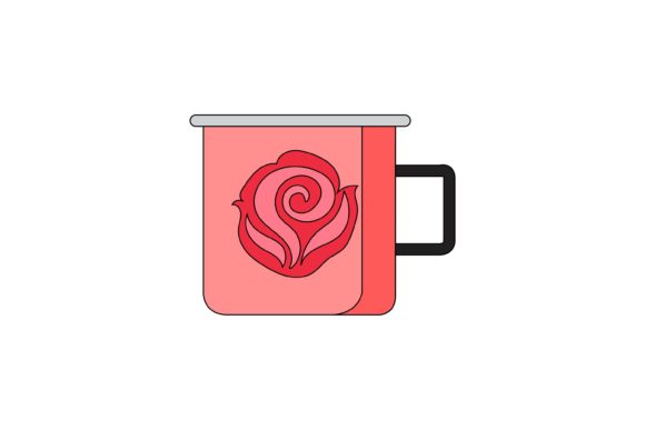 Red Flower Cup Vector 2: Graphics for Editorial Excellence