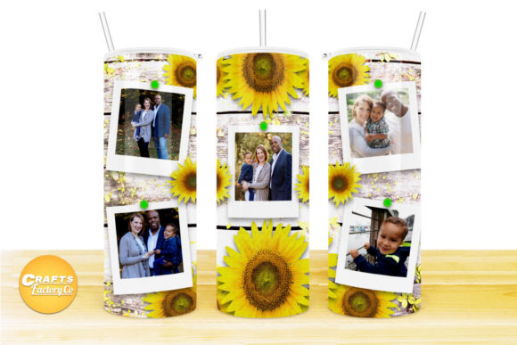 Skinny Tumbler Sunflower Photo Template: Graphics and Crafts