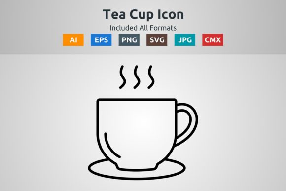 Tea Cup Vector Outline Icon for Graphics and Icons