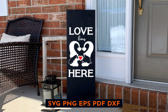 Valentines Day Vertical Porch Sign Svg: Graphics and Print Templates