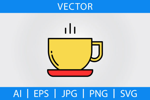 Vector Coffee Cup Filled Line Icon