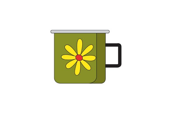 Yellow Flower Cup Vector 1: Graphics & Illustrations for Crafters